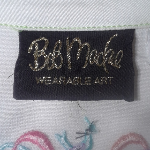 Bob Mackie embroidered white jeans jacket - Picture 6 of 8